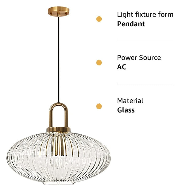 Vintage Pendant Light Glass hanging led lights Modern Retro feather chandelier