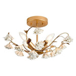 Vintage ceiling lighting gold light fixture ceramic hallway lighting