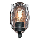 Vintage industral wall light fixture clear harmmered glass wall sconce
