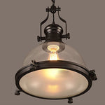 Vintage industrial black barn warehouse clear glass pendant light fixture