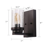 Vintage industrial rustic square bubble glass wall sconce  with  coffee finish