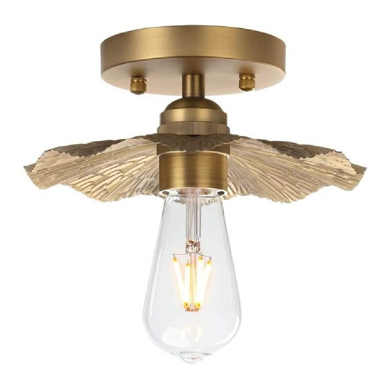 Vintage light fixture brass ceiling lighting metal flush light