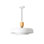 2 tiers mid century metal wood dining room matte white pendant lamp