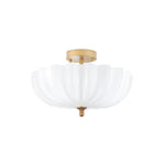 3-light ceiling light glass iron light bulbs gold milk shade flush mount ceiling fixture