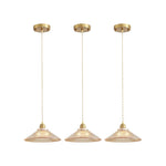 3 Pack hanging lamp gold kitchen lights glass, metal pendant light
