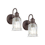 1 Light wall lighting oil-rubbed bronze bathroom sconces glass, metal wall light fixture