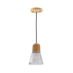 5.9 Inch Crystal lights natural brown dining light fixtures glass, rattan, wood pendant light