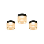 3 pack led light glass metal flush mount black ceiling lighting