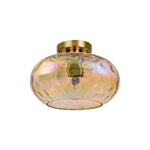 1-Light ceiling light fixture metal glass semi flush mount gold fixture ceiling light