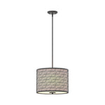 3 light hanging lighting iron TC fabric white shade matte black bulbs light
