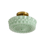 13.8 inch ceiling light glass flush mount ceiling fixture mint green light fixture