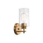 Cylinder shade vanity light fixtures metal glass wall light brass gold wall sconce