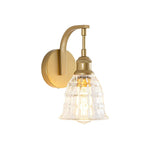 1-Light bathroom wall sconces metal glass sconce light fixture gold wall mount lighting