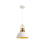 9.84 Inch pendant lamp metal vintage chandelier white gold hanging light