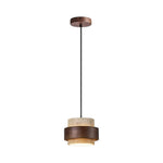 Pendant bedside lamp black ceiling fixture wood natural hanging light