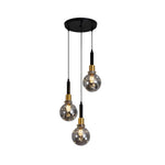 3 light hanging light metal glass pendant light lamp black gold modern lamp