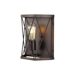 1 Light wall sconce wood finished wall lighting metal bathroom sconces