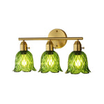 3 Pack green lighting tulip green light fixtures glass wall sconces