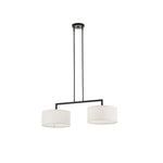 2 Light dining light fixtures off-white farmhouse chandelier fabric pendant lights