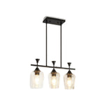 3 Light dining light fixtures matte black hanging lighting glass, metal pendant light