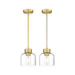 2-pack hanging fixture metal glass kitchen island brass pendant light