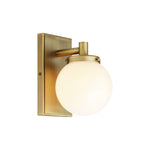 Modern wall sconce glass metal vanity light antique brass white lights
