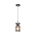 Ribbed modern chandelier glass hanging light smoke gray pendant fixtures