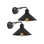 2 Pack lighting fixture black bulb light metal wall light