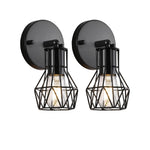 2 Pack wall light sconces black light bulb metal wall lights