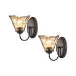 2 Pack light bulb bronze bathroom light fixture glass wall light