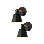 2 Pack wall lighting black wireless lights for wall iron wall sconce