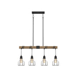 4 Light dining room light black pendant lights metal, wood light fixtures