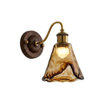 LED shade of light metal glass led light Brown wall sconce