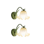 2  Pack light bulbs green light fixtures metal wall sconce