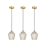 3 PCS bulbs light cognac glass kitchen island lighting glass pendant light