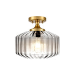 11 Inch light fixture metal glass ceiling light gold light bulb