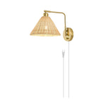 2 Pack plug in wall lamp gold wall sconce metal wall lighting