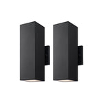 2 light porch light aluminum glass wall lighting matte black led sconces