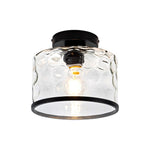 1-Light light fixture glass metal ceiling lamp fixture matte black ceiling lighting