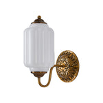 E12  Bulb light white bedroom light fixtures glass, metal wall light