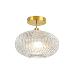 1-light ceiling light metal glass semi flush mount gold light fixtures