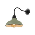 1 Light wall sconce matte Olive green/Black led light metal wall light