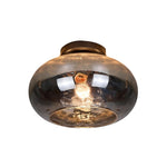 1 light flush mount light glass metal vanity light smoked glass shade ceiling light