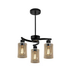 3 Light light fixture black pendant lights glass, metal dining room light