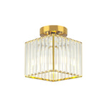 2-Pack bulb light metal ceiling light fixture brushed gold crystal lights