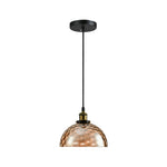 ‎modern e26 bulb glass metal globe Light golden amber morning glory dining room light