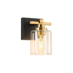 1 Light bulbs light glass lamp fixtures black gold wall light