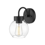 1 Light light fixtures matte black bathroom vanity lights glass, metal wall  lights