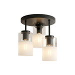 3-Lights bulbs light metal glass light fixture nickel ceiling light