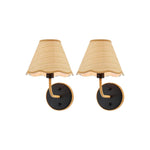 2 pack light bulb rattan lighting fixtures black wall sconces